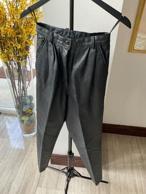 Vintage Cache Black Leather Pants Size 4